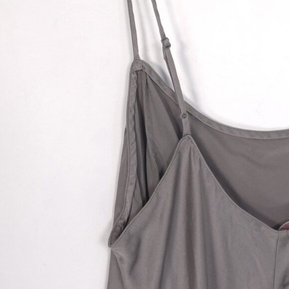 VICTORIA'S SECRET 100% SILK Slip Mini Dress Slit MEDIUM VINTAGE Gray Platinum - Picture 10 of 12